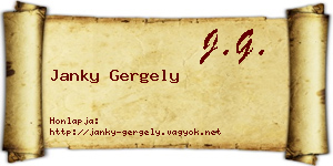 Janky Gergely névjegykártya